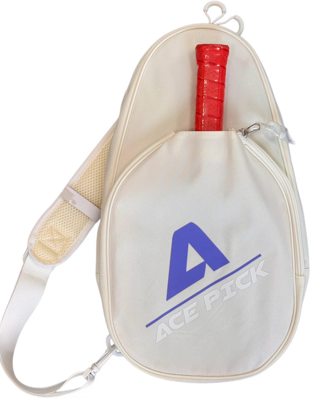 ACE PICK cream pickleball sling bag