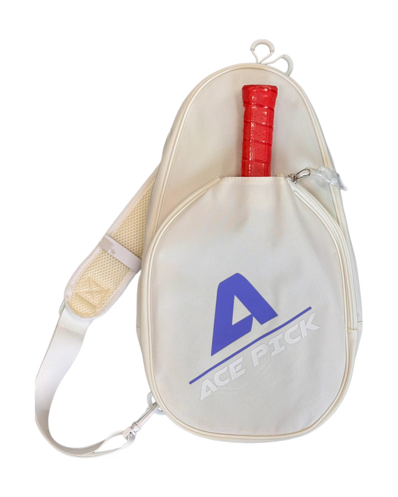 ACE PICK cream pickleball sling bag